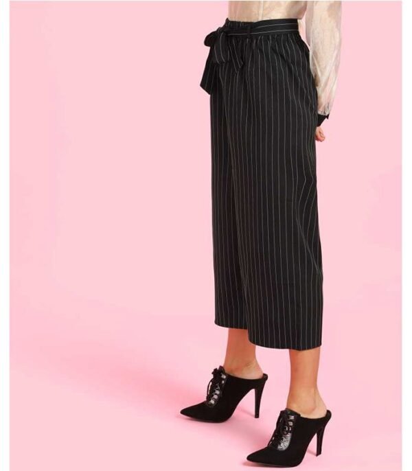Relaxed Women Black Polyester Trousers - Image 2