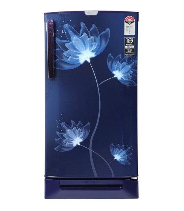 Godrej 190 L Direct Cool Single Door 5 Star Refrigerator with Base Drawer and Intelligent Inverter Compressor (Glass Blue, RD 1905 PTDI 53 GL BL)