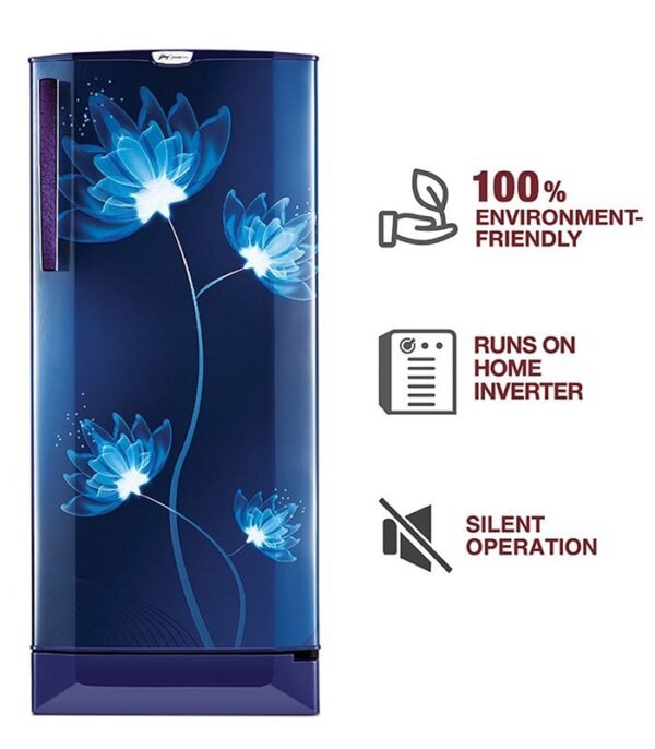 Godrej 190 L Direct Cool Single Door 5 Star Refrigerator with Base Drawer and Intelligent Inverter Compressor (Glass Blue, RD 1905 PTDI 53 GL BL) - Image 2