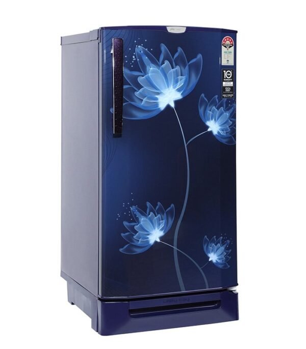 Godrej 190 L Direct Cool Single Door 5 Star Refrigerator with Base Drawer and Intelligent Inverter Compressor (Glass Blue, RD 1905 PTDI 53 GL BL) - Image 3