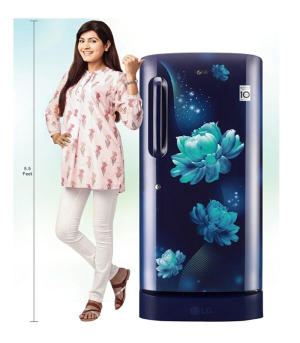 LG 190 L Direct Cool Single Door 5 Star Refrigerator with Base Drawer with Smart Inverter Compressor  (Blue Charm, GL-D201ABCZ) - Image 5