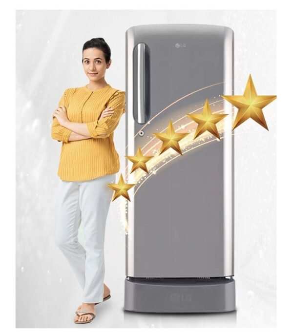 LG 190 L Direct Cool Single Door 4 Star Refrigerator with Base Drawer  (Shiny Steel, GL-D201APZY) - Image 2