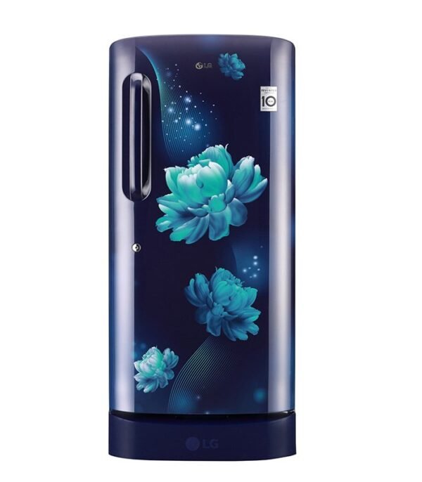LG 190 L Direct Cool Single Door 5 Star Refrigerator with Base Drawer with Smart Inverter Compressor  (Blue Charm, GL-D201ABCZ)