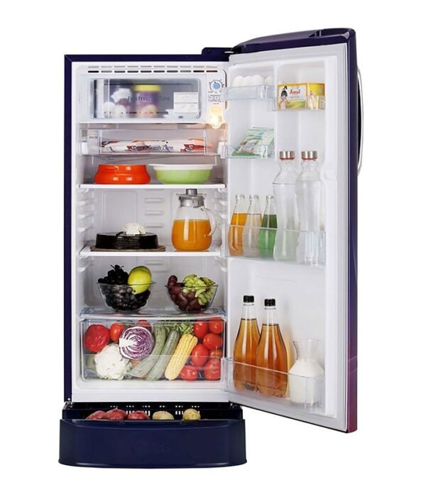 LG 190 L Direct Cool Single Door 4 Star Refrigerator with Base Drawer  (Blue Plumeria, GL-D201ABPY) - Image 3