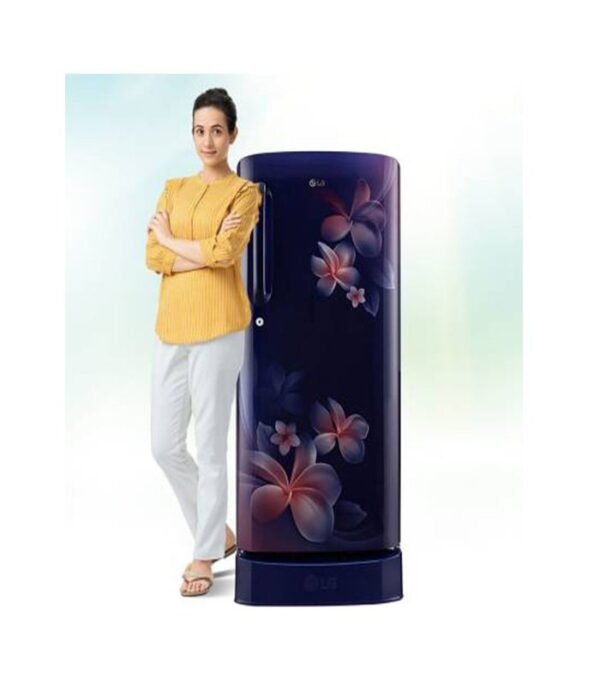 LG 190 L Direct Cool Single Door 4 Star Refrigerator with Base Drawer  (Blue Plumeria, GL-D201ABPY) - Image 4