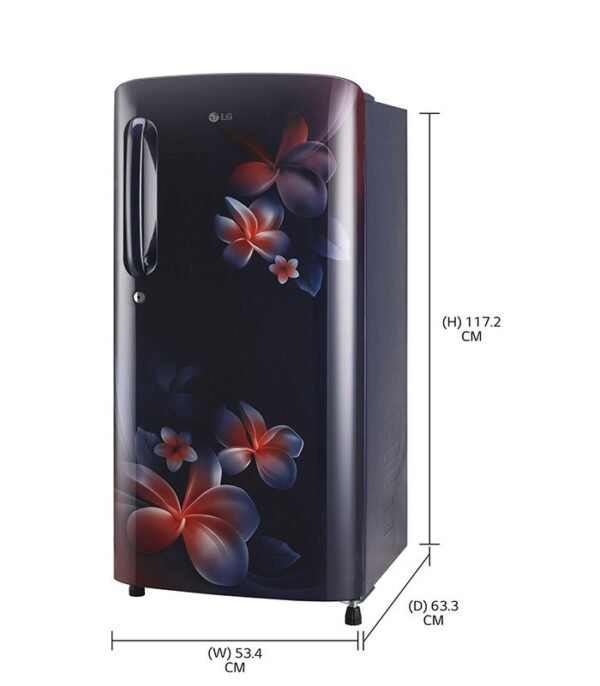 LG 190 L Direct Cool Single Door 3 Star Refrigerator  (Blue Plumeria, GL-B201ABPD) - Image 5