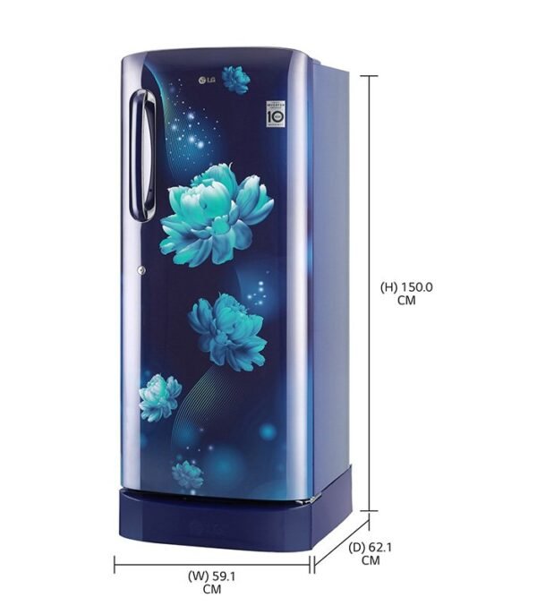 LG 235 L Direct Cool Single Door 4 Star Refrigerator with Base Drawer  (Blue Charm, GL-D241ABCY) - Image 4