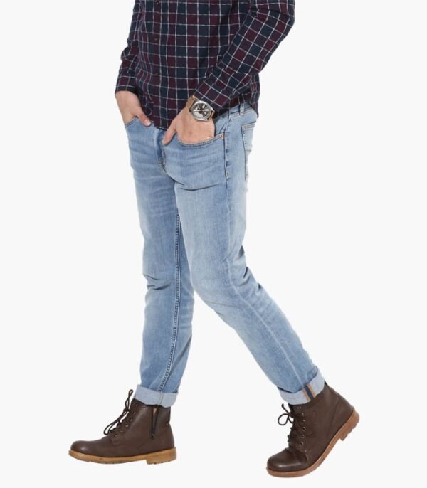Light Blue Solid Low Rise Skinny Fit Jeans - Image 3