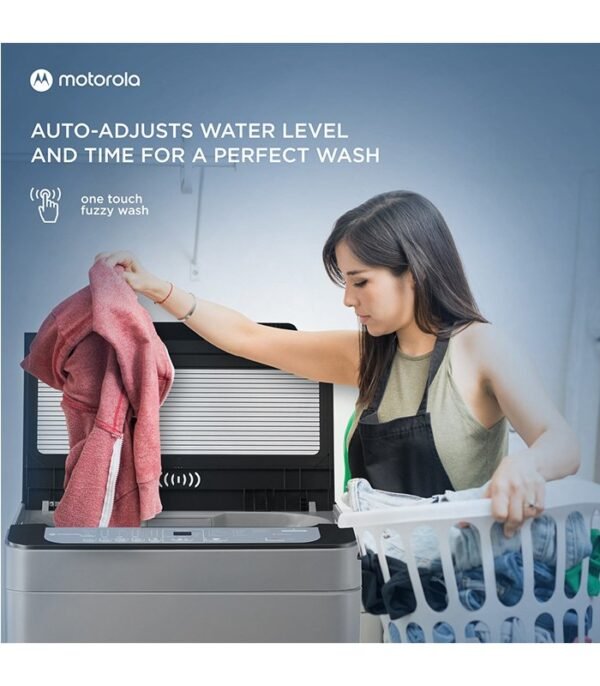 Motorola 8 kg 5 Star Hygiene Wash Fully Automatic Top Load with In-built Heater Grey (80TLHCM5DG) - Image 3