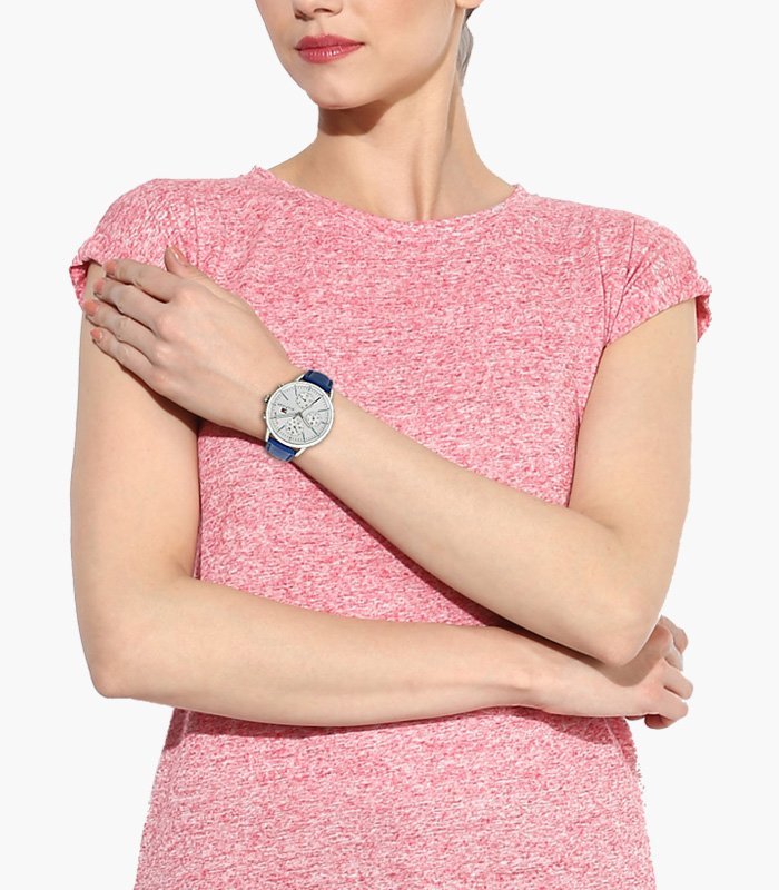 Navy Blue-Silver-White Analog Watch - Image 2