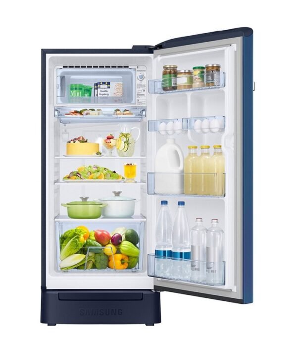 Samsung 198 L Direct Cool Single Door 4 Star Refrigerator with Base Drawer  (Camellia Blue, RR21T2H2XCU/HL) - Image 5