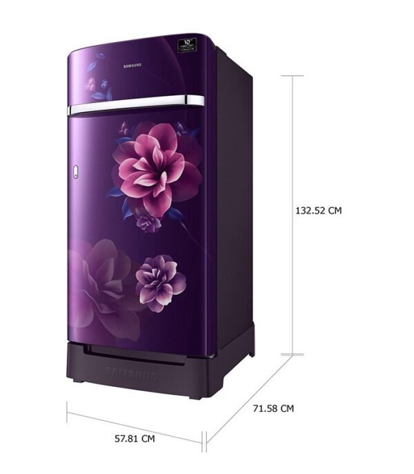 Samsung 198 L Direct Cool Single Door 4 Star Refrigerator with Base Drawer  (Camellia Purple, RR21T2H2XCR/HL) - Image 6
