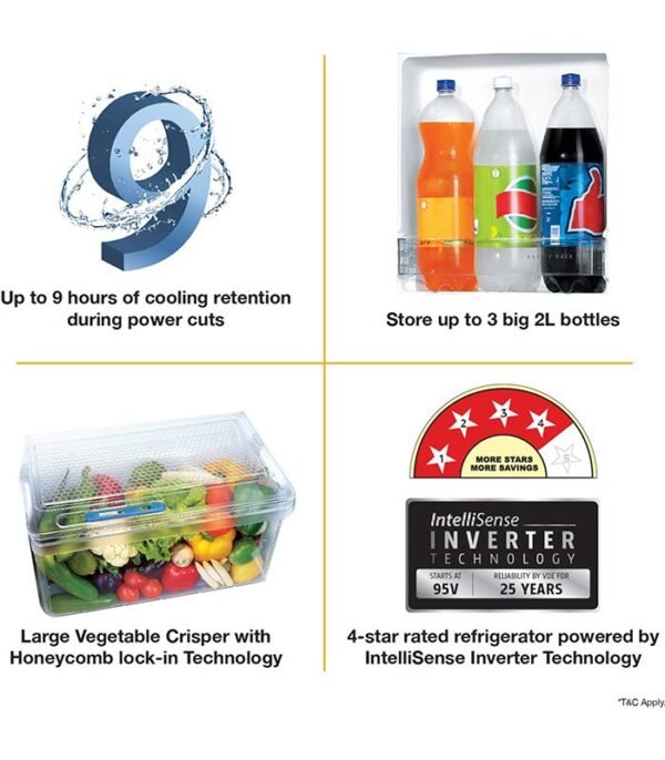 Whirlpool 190 L Direct Cool Single Door 4 Star Refrigerator  (Magnum Steel, WDE 205 PRM 4S INV MAGNUM STEEL) - Image 3