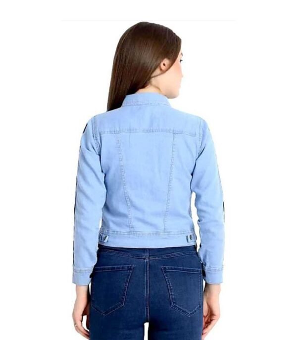 Creation Full Sleeve Self Design Women Denim Jacket - Image 2