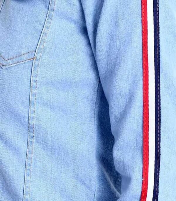 Creation Full Sleeve Self Design Women Denim Jacket - Image 4