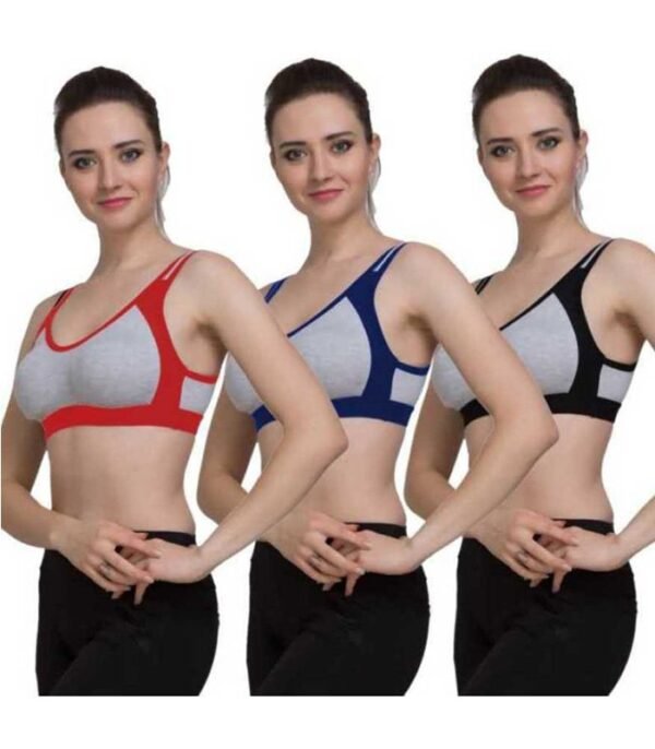 Women Plunge Non Padded Bra  (Red, Blue, Black) - Image 4
