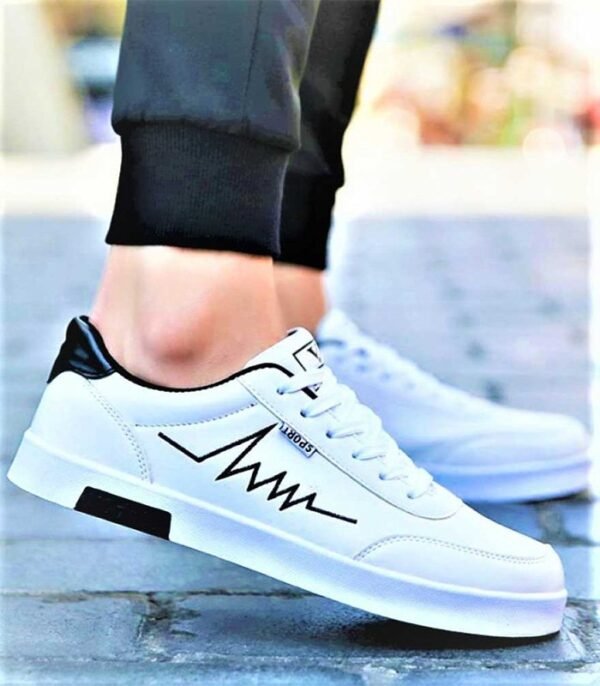 Fashionable casual sneakers shoes for men Sneakers For Men  (White) - Image 2