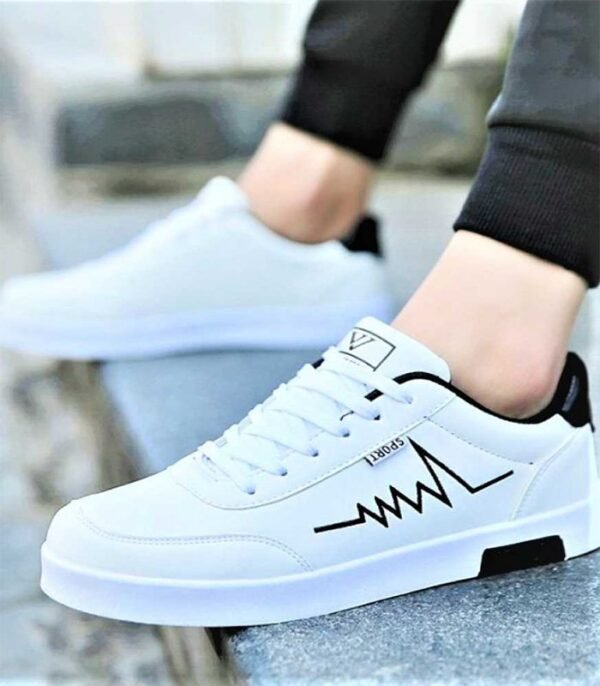 Fashionable casual sneakers shoes for men Sneakers For Men  (White) - Image 3