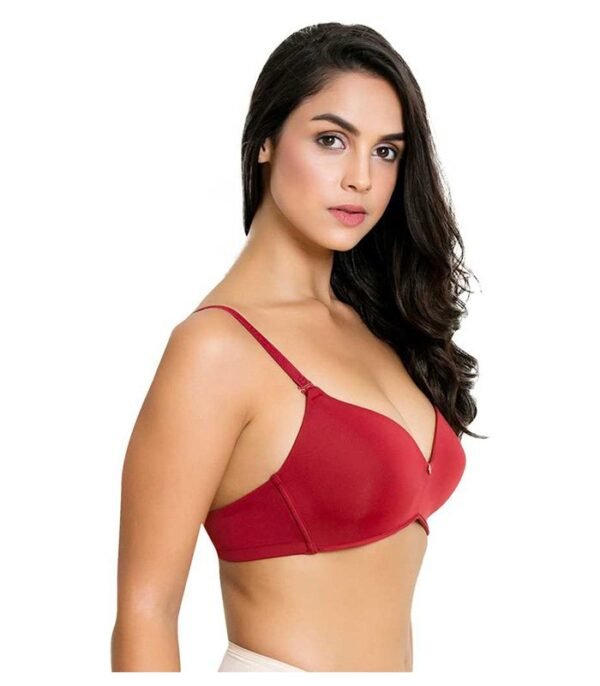 Women T-Shirt Lightly Padded Bra  (Maroon) - Image 2